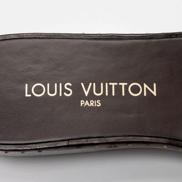 Louis Vuitton Monogram Denim Lock It Mule Sandals - Size 7.5 / 37.5 - Picture 8 of 8